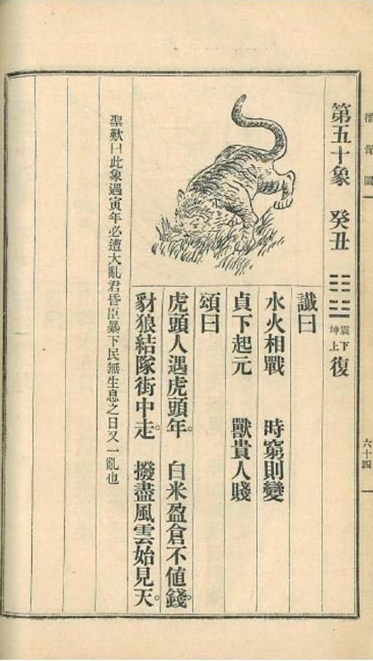 第51张：推背图第五十象 癸丑 震下坤上 復，民国时期流行的“金圣叹批注本”《推背图》