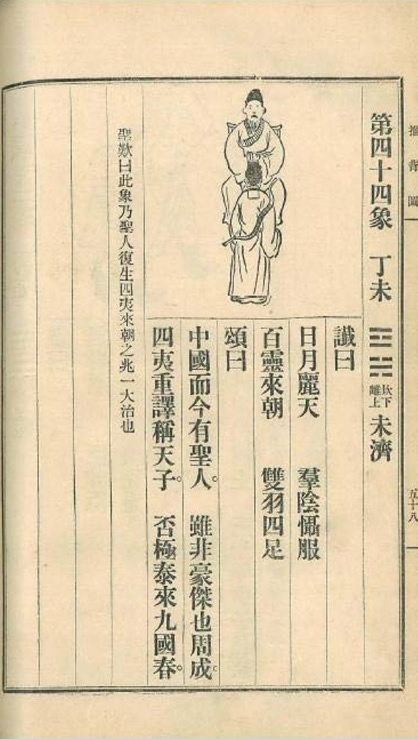 第45张：推背图第四十四象 丁未 坎下离上 未济，民国时期流行的“金圣叹批注本”《推背图》